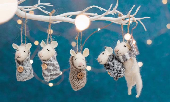 Wedding Mice Felt Ornaments