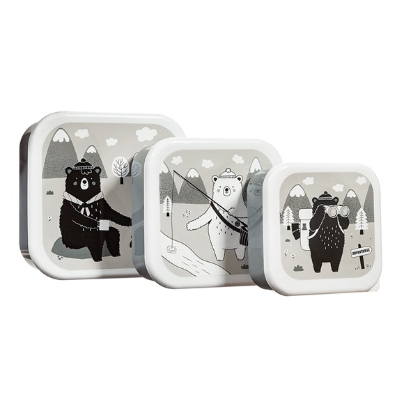 Bear Adventure Lunch Boxes - Set of 3