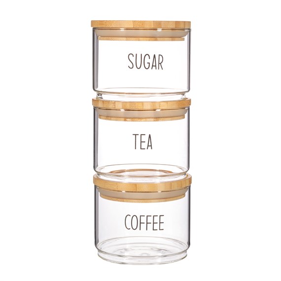 Tea, Coffee, Sugar Stacking Jars - Set of 3