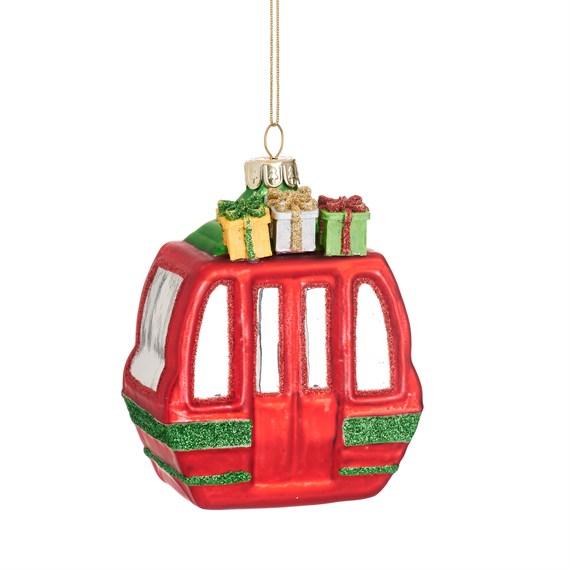 Cable Car with Presents Shaped Bauble